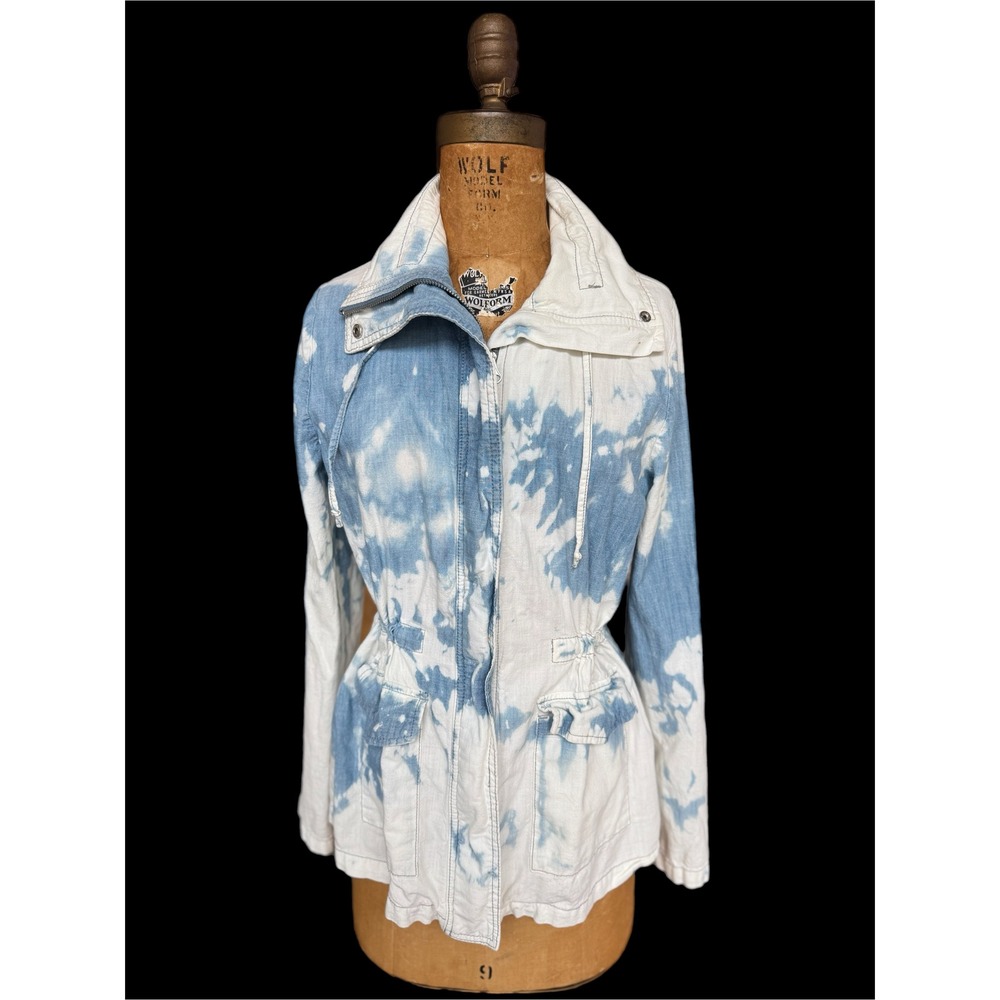 Upcycled Chambray Jacket Fairy Heart Art Patch Lightweight Cotton - Picture 6 of 11